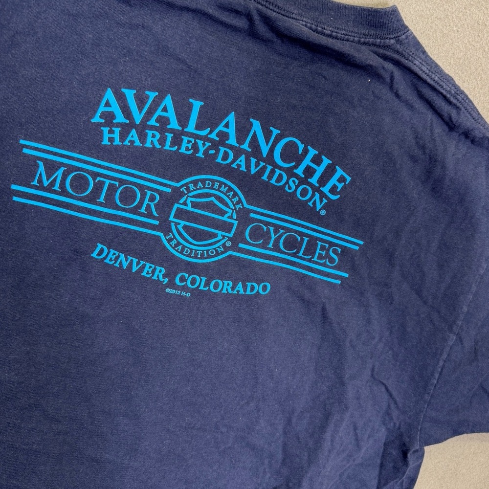 Avalanche Harley-Davidson Shirt Men XL Blue Denver Colorado Pocket Motorcycle